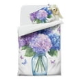 thumbnail image 2 of Hydrangea and Butterfly Duvet Cover and Pillowcase Set for Single Bedding, Bedroom Accessories for Kids Teens, 2 of 5