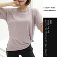 thumbnail image 4 of Camiseta de manga corta para mujer, de secado rápido, atlético, para correr, entrenamiento, yoga, rendimiento MFZFUKR BST3010434-5, 4 of 6