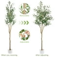 thumbnail image 6 of Faux Olive Tree 6FT, Artificial Olive Trees with Natural Trunk and Realistic Leaves and Fruits, Faux Olive Silk Tree for Indoor, Large Olive Plants with White Planter for Office Home Decor, 6 of 8