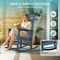 thumbnail image 4 of SUUNYN Set of 4 Outdoor Rocking Chairs, HDPE Porch Rockers for Patio Deck, All-Weather, 380lbs Load, Navy, 4 of 9
