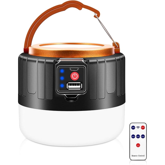 Linterna de camping LED recargable, luz de camping con energía solar de 1000 lm, luces de camping con control remoto portátil para tiendas de campaña, 5 modos de luz impermeable para tienda de campañ TUNC Sencillez