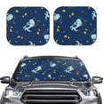 thumbnail image 2 of Kll Space Dinosaur Windshield Sun Shade 2-Piece Foldable Car Front Window Sunshade For Most Sedans Suv Truck- Small, 2 of 7