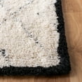 thumbnail image 4 of SAFAVIEH Casablanca Daithi Geometric Wool Shag Area Rug, Ivory/Black, 9' x 12', 4 of 7