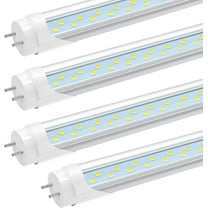 JESLED T8 4ft LED Tube Light Bulbs,Dual Row 28W 6000K,Dual-end Powered,4-Pack