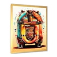 thumbnail image 2 of Designart "Cubist Harmonies Jukebox Artistry I" Fashion Framed Wall Art - Modern Red Jukeboxes Entryway Framed Wall Art, 2 of 6