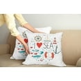 thumbnail image 3 of Ambesonne Nautical Throw Pillow Cover 2 Pack, I Love Sea Words, 16", White Red Blue, 3 of 6