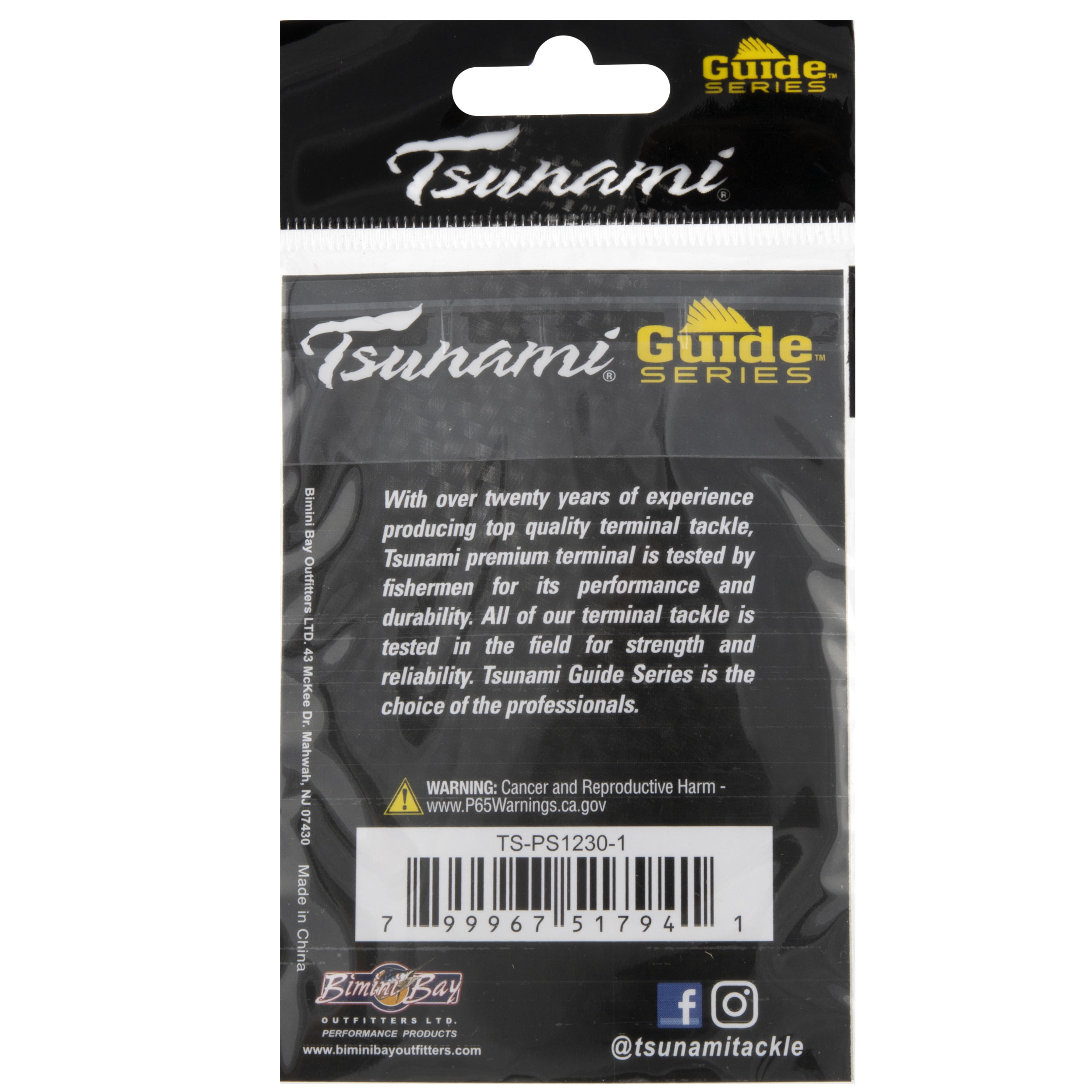 Tsunami Snelled Porgy Hook- Size 1- 12" 30lb Leader- 4 Pack, TS-PS1230-1
