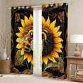 thumbnail image 2 of Feelyou Bee Animal Blackout Curtains Set of 2 (52x84 Each), Sunflower Window Curtains, 2 of 6