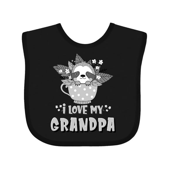 Inktastic Teacup Raccoon I Love My Grandpa Boys or Girls Baby Bib