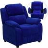 Flash Furniture Kids Microfiber Recliner with Storage Arms, Multiple Colors