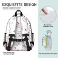 thumbnail image 5 of White Cat and Heart White Pattern Cute School Backpack Bag for School with Padded Back and Adjustable Shoulder Straps 15.25"x11.5"x5.25", 5 of 5