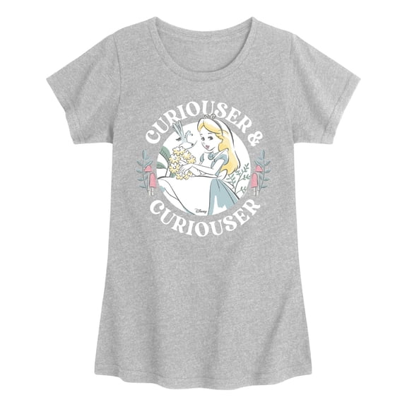 Alice in Wonderland - Curiouser and Curiouser - Youth Girls Fitted Short Sleeve T-Shirt