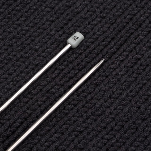 Aguja de tejer de un solo cabezal de acero inoxidable de 35 cm, aguja de tejer de un solo cabezal con enchufe, juego de herramientas para tejer suéteres de 11 pares