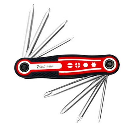 

8 in 1 Folding Screwdriver Set Mini Screw Driver Bits Kit Repair Tool (Phillips Slotted)