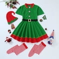 thumbnail image 4 of Afdoent Christmas Elf Set with Hat Belt Socks for Women Family Matching Xmas Outfits Holiday Party Dress Up, 4 of 6