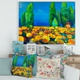 thumbnail image 2 of Designart 'Yellow Blossoming Flowers Landscape With Green Trees' Traditional Framed Canvas Wall Art Print, 2 of 5