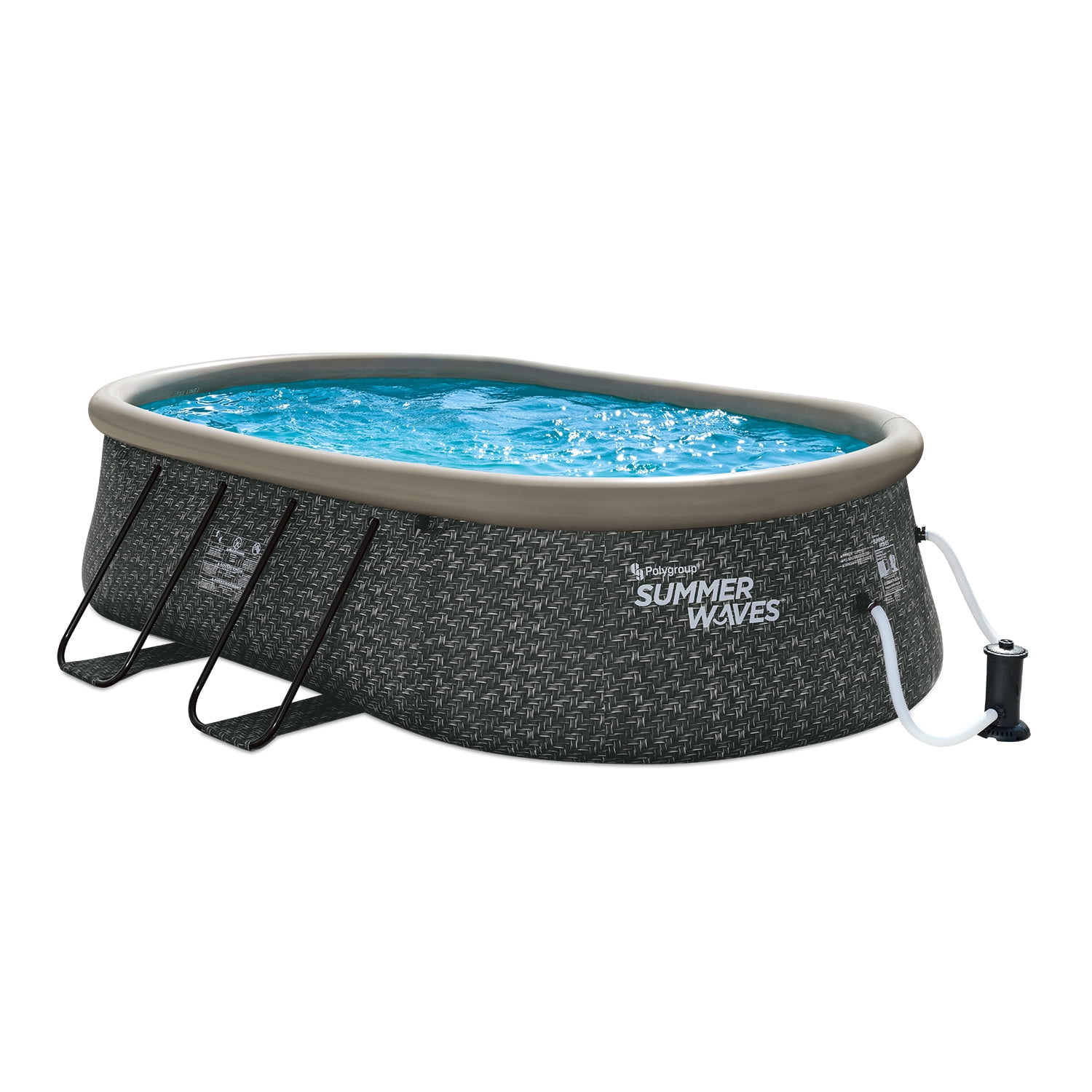 Summer Waves Quick Set 15 Ft Oval Above Ground Pool with Filter Pump