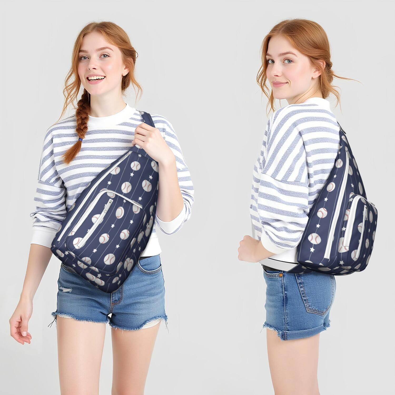 Training Essential Sling Backpack - Sports Print Shoulder Bag for Baseball, Football & Athletic Gear