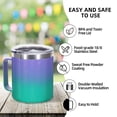thumbnail image 5 of Neihepal 14oz Double Wall Vacuum Insulated Coffee Mug with Leakproof Lid & Handle, 1 Pack, Purple Green, 5 of 7