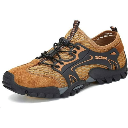 

Water Shoes Men Women Quick Dry Barefoot Swim River Shoes for Pool Beach Brown EU 46/UK 10.5