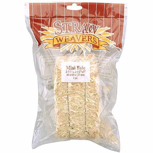 Mini Straw Bale, 5" x 2.5" x 2.5", Natural
