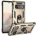 thumbnail image 1 of For Google Pixel 6 Pro Case, Ring Holder Kickstand Full Body Shockproof Magnetic Car Mount Hybrid Rugged Protective Phone Cover, Gold, 1 of 8