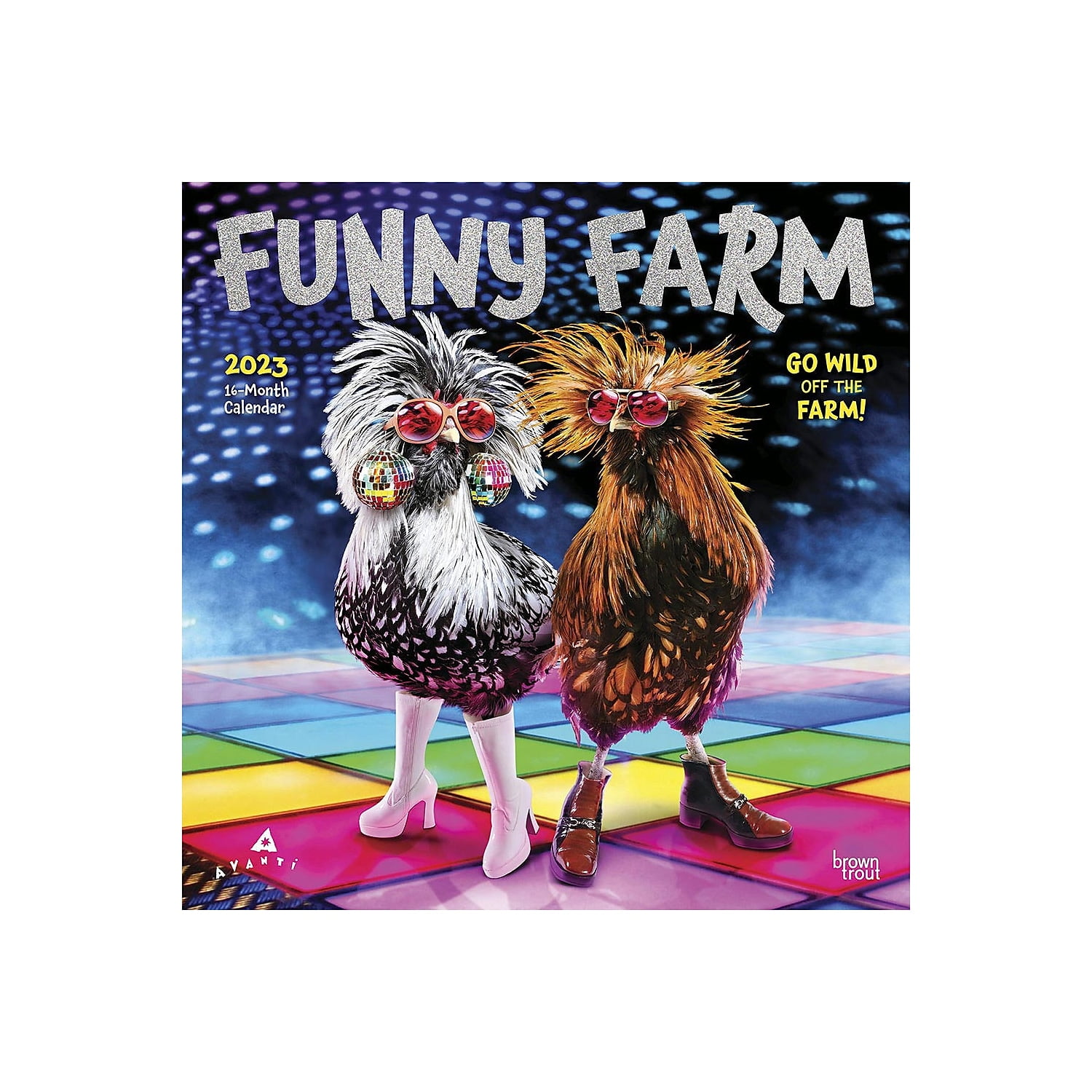 2023 BrownTrout Avanti Funny Farm 12'' x 12'' Monthly Wall Calendar (9781975449582)