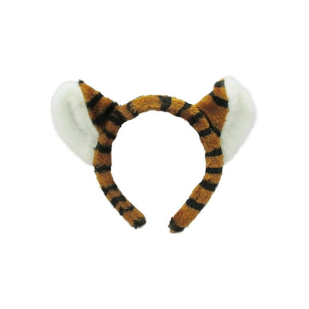 Plush Tiger Ears Headband Adult Child Animal Headpiece Costume Accessory