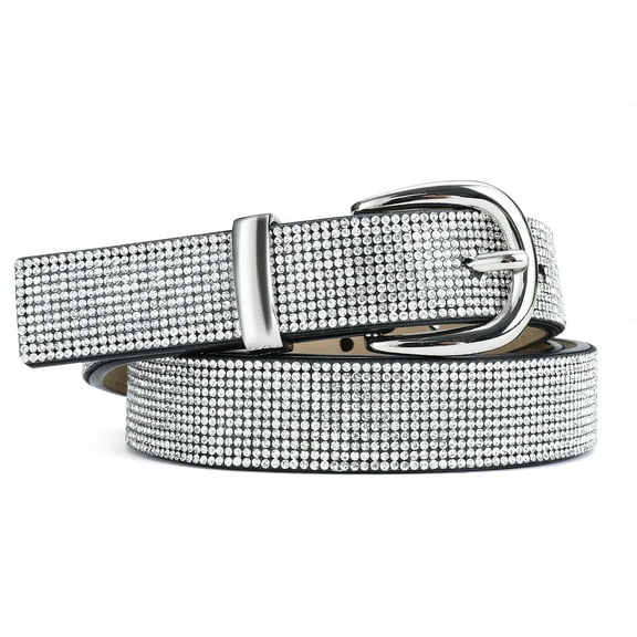 RISANTRY Rhinestone Belt for Women, Sparkly Glitter Diamond Belt for Jeans