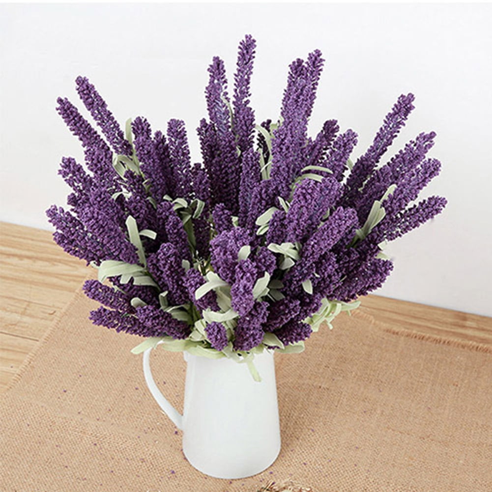 New Home Decoration Wedding Silk Flower High Simulation 12Heads Lavender Bouquet 