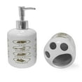 thumbnail image 2 of Ambesonne Astrology Soap Dispenser & Toothbrush Holder Set, Classic Zodiac Chart, 2 Pcs, White Sepia, 2 of 6