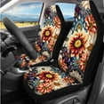thumbnail image 2 of Binienty Boho Dahlia Floral Car Seat Covers Full Set Universal Automotive Seat Covers with Steering Wheel Cover Stretchy Armrest Pad Removable Headrest Pad Cloth Cover Washable Car Interior Set of 14, 2 of 8