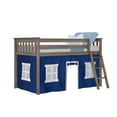thumbnail image 3 of Max & Lily Loft Bed, Low Solid Wood Twin Loft Bunk Beds for Kids with Ladder and Curtain, 3 of 11