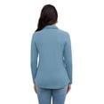 thumbnail image 3 of Uvplove Womens Tops Dressy Casual Fall Long Sleeve V Neck Shirts Waffle Zipper Collar Polo Shirts Blouses Blue-XL, 3 of 7