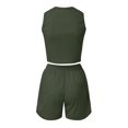 thumbnail image 5 of Baqcunre Sweatpants Women Women'S 2 Piece Set Sleeveless Top And Drawstring Shorts Sweatshirt Summer Sportswear 2023 Womens Joggers Pants For Women Army Green M, 5 of 6