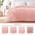 thumbnail image 5 of Whale Flotilla 60"x 80" Twin Size Blanket for Bed with Expanded 3D-Jacquard Pattern, Fuzzy Soft Cozy Exquisite Blankets or All Season, Warm and Fluffy, Pink, 5 of 10