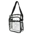 thumbnail image 2 of Bolso de hombro transparente, moderno, ligero, de gran capacidad, de PVC, para viajes, conciertos, eventos deportivos, color negro., 2 of 14