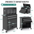 thumbnail image 4 of Howsvn 2-in-1 8-Drawer High-Capacity Rolling Tool Storage Cabinet with Detachable Top Box, Lockable Wheels & Adjustable Shelf - Heavy-Duty Metal Cart for Garage & Workshop, 4 of 7