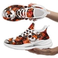 thumbnail image 3 of Coolcustomize Orange/White Casual Gothic Sneakers for Women, Featuring a Skull and Butterfly Design, Stylish Streetwear Athletic Shoes, Lightweight Breathable Tennis Shoes, Trendy Athletic Footwear, 3 of 5
