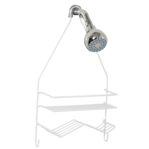 Zenna Home 7518W 10" x 18.5" x 3.75" White Shower Caddy