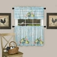 thumbnail image 3 of 3 Piece Kitchen Curtains Tiers and Valances Set, Flower Leaves Spring Watercolor Floral Vintage Botanical Short Rod Pocket Window Curtain for Bedroom, Bathroom, 3 of 5