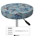 thumbnail image 4 of Daiia Underwater Animals and Flowers Stool Covers Round,Round Bar Stool Covers Waterproof Bar Chair Covers Washable Stool Cushion Slipcover for 12-14 Inch Chair-13 inch, 4 of 7