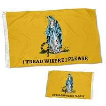 Dutern Double Sided I Tread where I Please Flag Banner 3 Ply with Brass Grommets 2x3 Feet