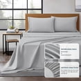 thumbnail image 5 of LANCO MODERN LIFESTYLE California King Comforter Set, Blue, 15 Pieces Room in a Bag, Jacquard with Patchwork, Luxury Bed Set with Sheets, Curtains, Bed Skirt, Pillow Shams, Cases and Pillows, 5 of 11