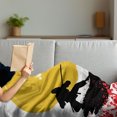 thumbnail image 3 of Japanese Soft Flannel Fleece Throw Blanket, Watercolor Style Silhouette Ninjas in the Moonlight Medieval, Cozy Plush for Indoor and Outdoor Use, 50" x 70", Vermilion Mustard, by Ambesonne, 3 of 5