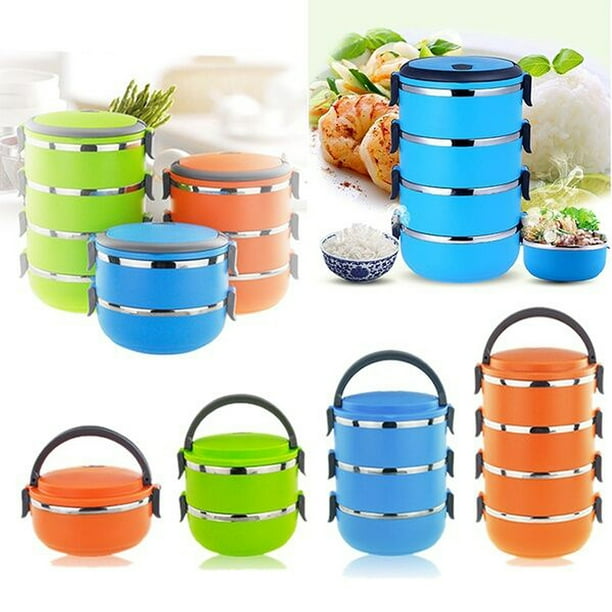Portable Large Insulated Stainless Steel Microwavable 2/3/4Tier Lunch