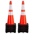 thumbnail image 1 of Ourlova 10 Pack 28 Inch Traffic Safety Cones Parking Cones with Heavy Black Base and Reflective Collars Safety Cones for Parking Lot Construction Work Road Safety Control, 1 of 7