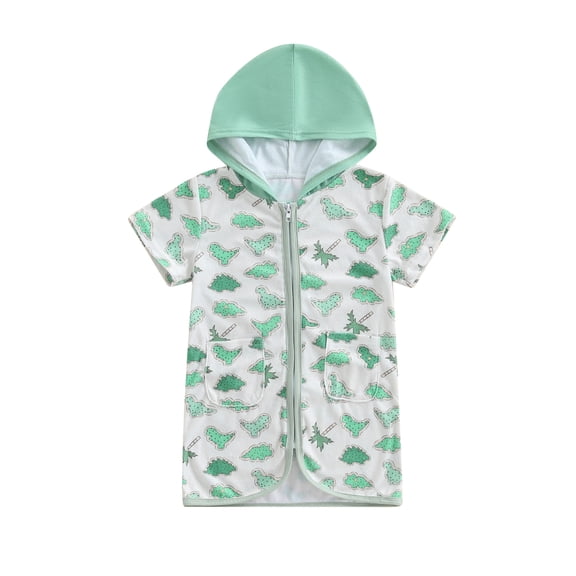 BemeyourBBs Toddler Baby Girls Boys Swim Cover Up Swimwear Kids Swimsuit Coverup Zip-Up Beach Bathing Suit Robe Short Sleeve Hooded Coverups Beachwear