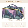 thumbnail image 4 of FORMRS Makeup Bag Travel Cosmetic Organizer for Women Fold Flat Zipper Pouch with Handle, Green Night Deer, 4 of 8