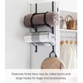 Yamazaki Home Tower OverTheDoor Yoga Mat Storage Hanger 3Tier